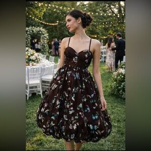 🌟LAST ONE🌟 Anthropologie NWT Geisha Designs Butterfly
Appliqué Midi Dress size S